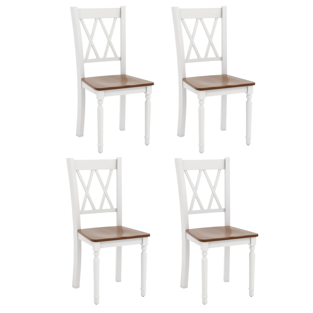 Set of 4 Wood Farmhouse Dining Room Side Chairs Dining Chairs for