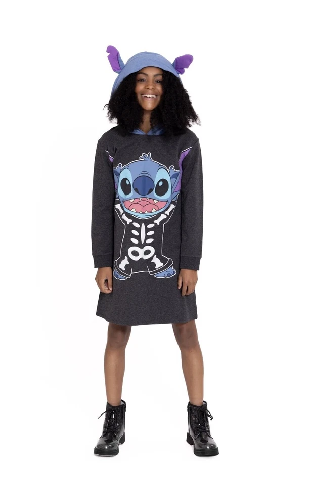 迪士尼Lilo & Stitch女孩衬衫连衣裙万圣节服装连帽衫尺寸4-12角色扮演 — 第 4/4 张图片