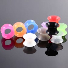Thin Silicone Ear Skin Flexible Flesh Tunnels Expander Stretching Gauges Earlets