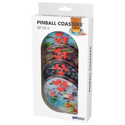 Handheld Pinball Machine Game Coasters Fun Wares   Set Of 4 - new