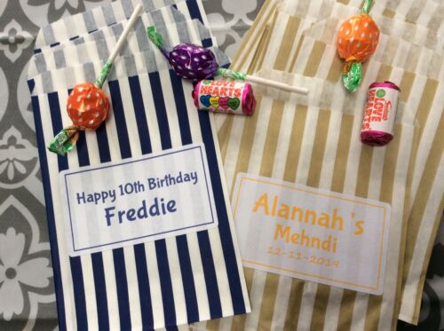 PERSONALISED SWEET BAGS Candy Cart Wedding Christening Birthday Mehndi - Picture 15 of 29