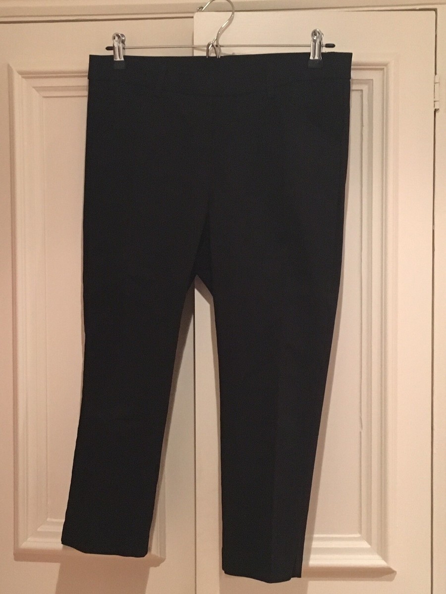 Women's Rafaella Cropped Black Pull Up Trousers Size US 12P UK
