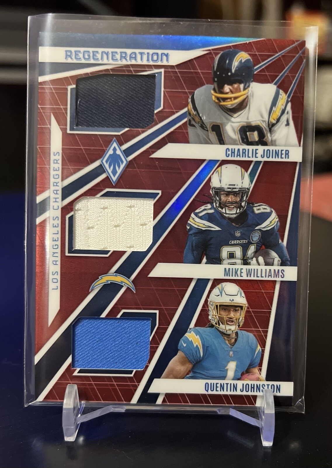 2023 Panini Phoenix Regeneration #d /75 Chargers Joiner Williams Johnston Patch