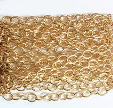 100ft spool light Gold plated round cable chain 4X5mm , gold bulk chain