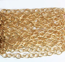 100ft spool light Gold plated round cable chain 4X5mm , gold bulk chain