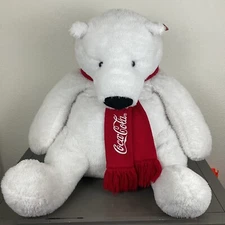 Giant Coca Cola Plush Polar Bear Scarf (26"w x 24"h) Plush Stuffed Animal 2020