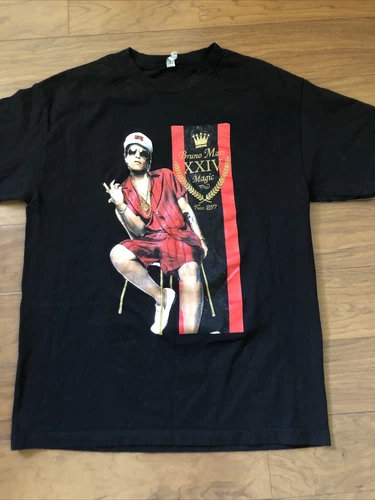 Bruno Mars, 24k Magic World Tour 2017 Concert T-Shirt, Size Large