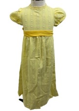 Vintage 60s Prairie Toddler Dress 4T yellow puff Sleeve Cottagecore Princess