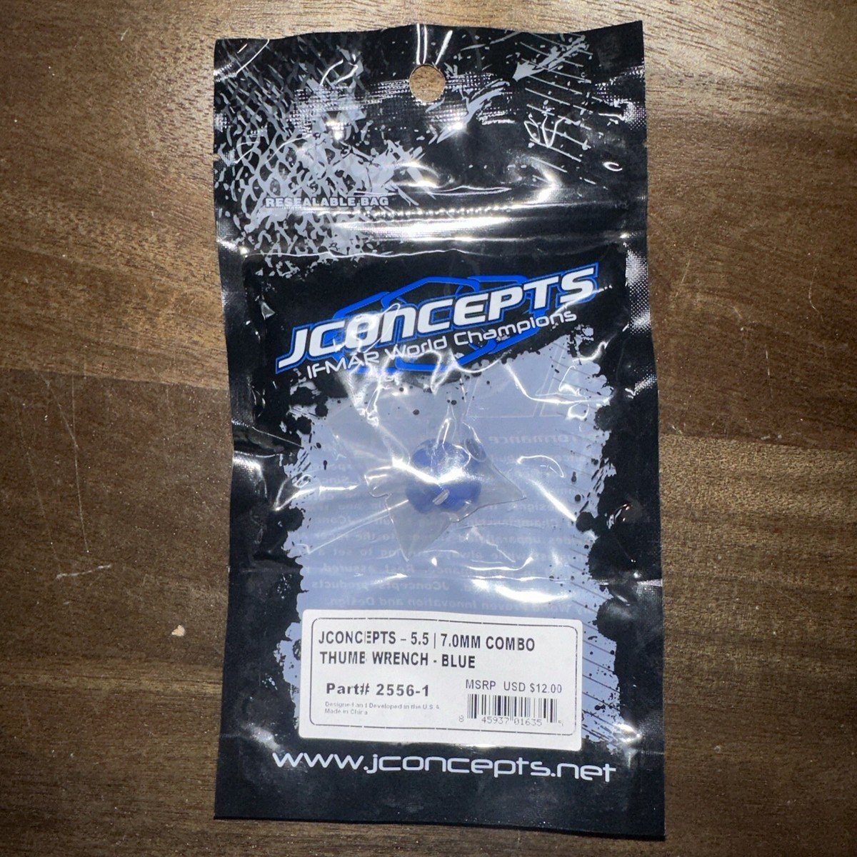 JConcepts 2556-1 Blue, 2556-2 Black 5.5mm & 7mm Combo Thumb Wrench