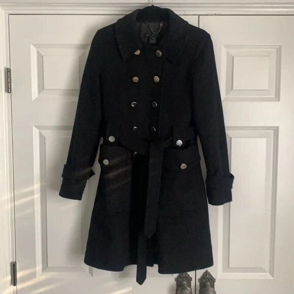 Черное двубортное подпоясанное пальто MARC by Marc Jacobs размер Small - Изображение 2 из 4