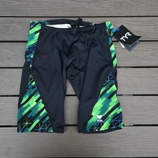 TYR Durafast Men s Echo Dash Blue/green/black Blade Jammer Swimwear Size 32 New