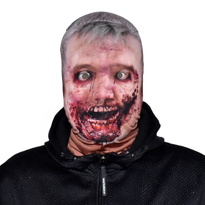 ALTER MANN ZOMBIE 3D EFFEKT GESICHT HAUT STOFF GESICHTSMASKE HALLOWEEN FS127