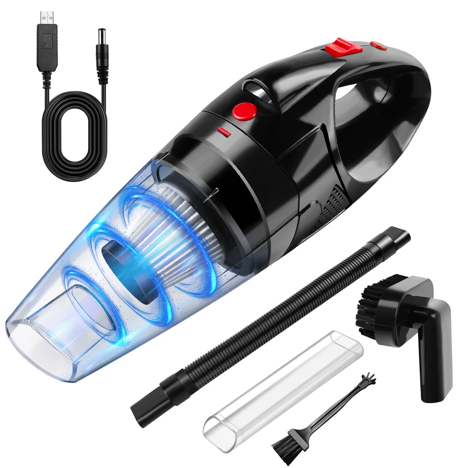 Mini Cordless Vacuum Cleaner Car Handheld Vacuum Power Suction USB Rechargeable - Image 2 of 4