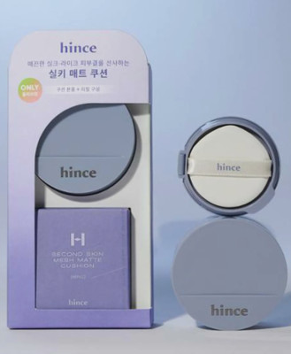 K-Beauty / HINCE Second Skin Mesh Matte Cushion 12g + Refill 12g SPF40,PA++