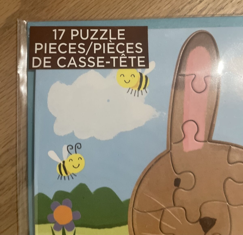 NEW - PAPYRUS Happy Easter 17 Piece Puzzle Bunny Egg Greeting Card and Envelope - Picture 2 of 5