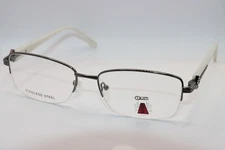 NEW A LIST RED CARPET 100 GUNMETAL WHITE AUTHENTIC DESIGNER EYEGLASSES 57-17