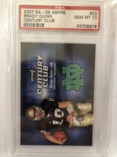 BRADY QUINN 2007 SA-GE Aspire Century Club # C2 PSA 10
