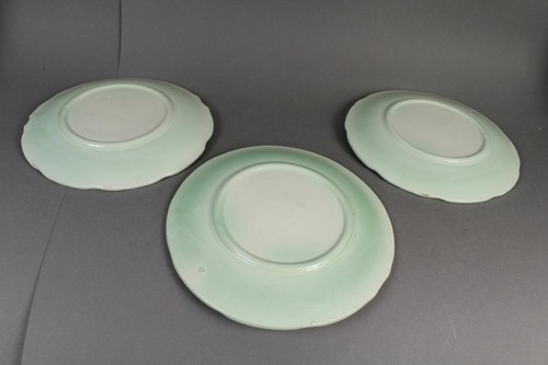 3 Vieux Céramique Assiette - Corbeille de Fruits - Ampoule Décor - Ø Par Env. 17 - Photo 7 sur 12