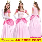 Women Princess Peach Costume Princess Dress Ball Gown Fairy Tale Dress Halloween