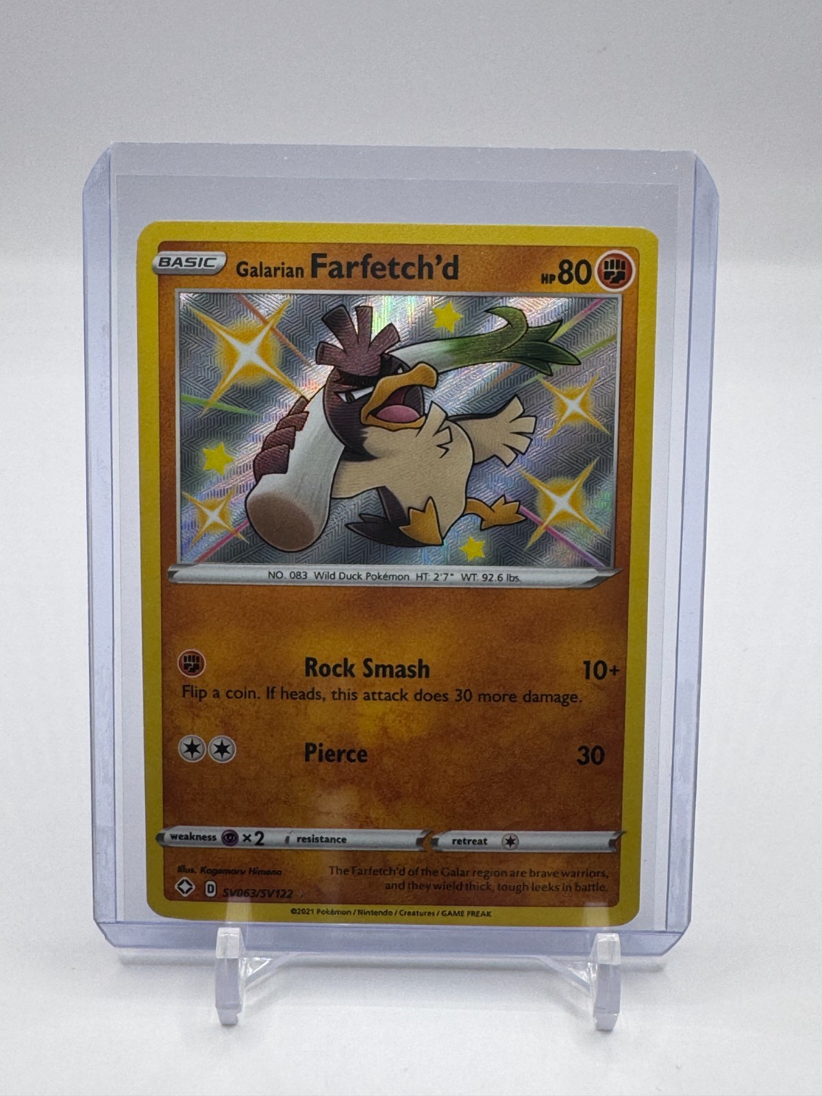 Galarian Farfetch'd SV063/SV122 - Shining Fates: Shiny Vault Holo Rare NM