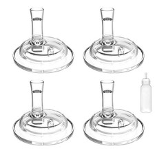 4 PCS Straw Sippy Nipples For Dr Browns Narrow Neck Baby Bottle Silicone 6m 