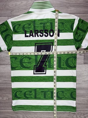 Celtic 1996 #7 LARSSON Retro Football Shirt Soccer Jersey Official