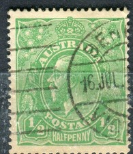 Australia SG20 1914-20 KGV Head 1/2d bright green used