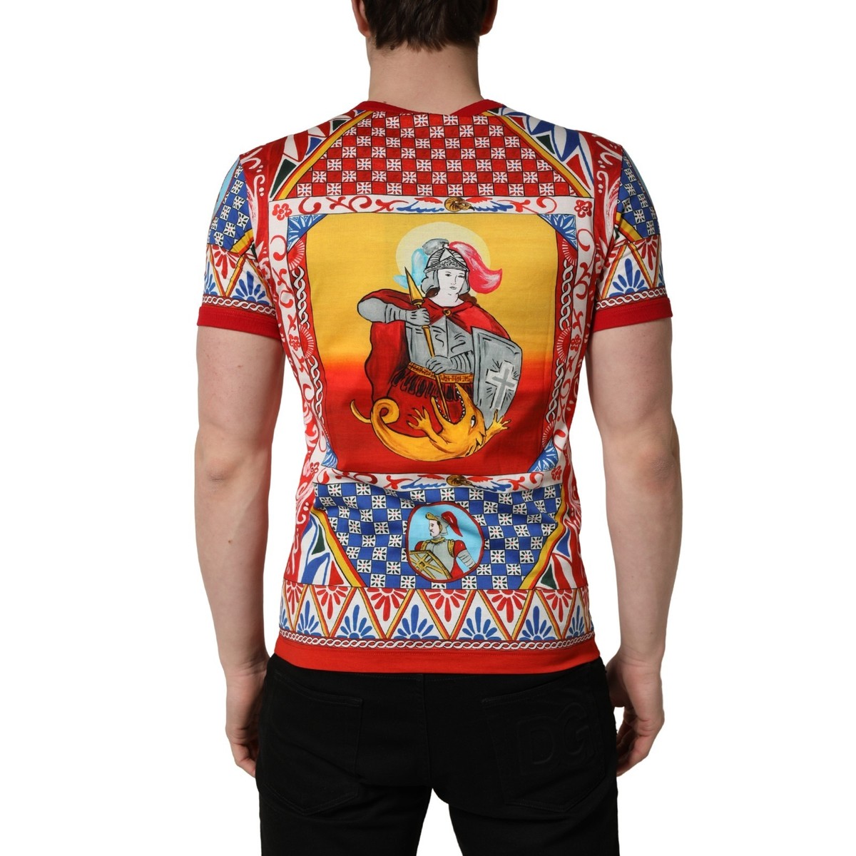 DOLCE & GABBANA T-shirt Multicolor Carretto Print Crew Neck IT44