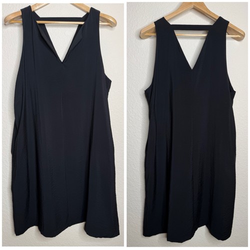 Banana Republic Black V-Neck Classic Elegant Shift Dress | Size XL