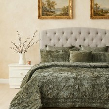 3 Pieces Luxurious Velvet King Quilts Set 92x108 Ruched Bedspread Coverlet Qu...