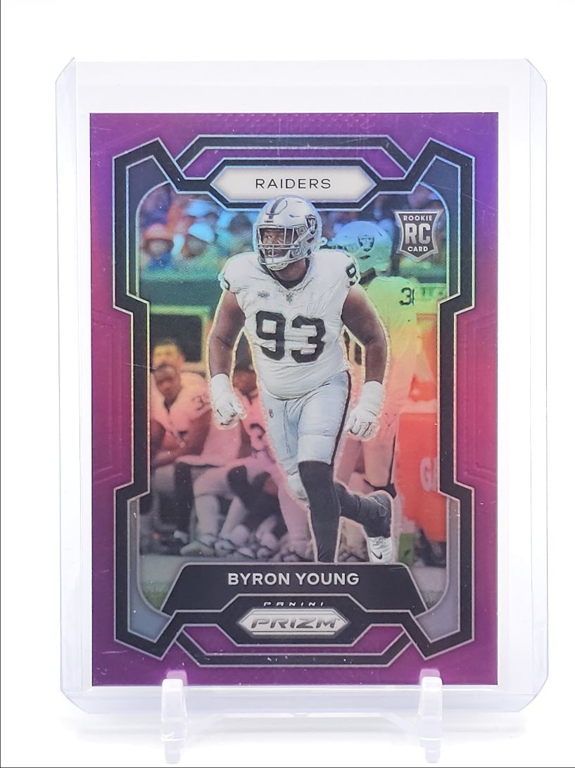 BYRON YOUNG 2023 PANINI PRIZM ROOKIE PURPLE RAIDERS #355 RC /125 Q5454