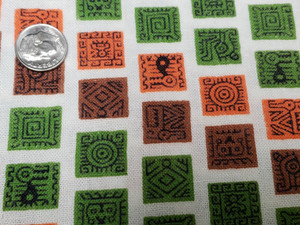 BEST Vintage Feedsack Flour Sack Fabric Geometric Hieroglyphs 40s Quilt Remnant