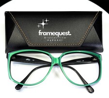 VTG FABERGE 43 GREEN Womens Black Semi Cat Eye Full Rim Eyeglasses FRAMES ONLY