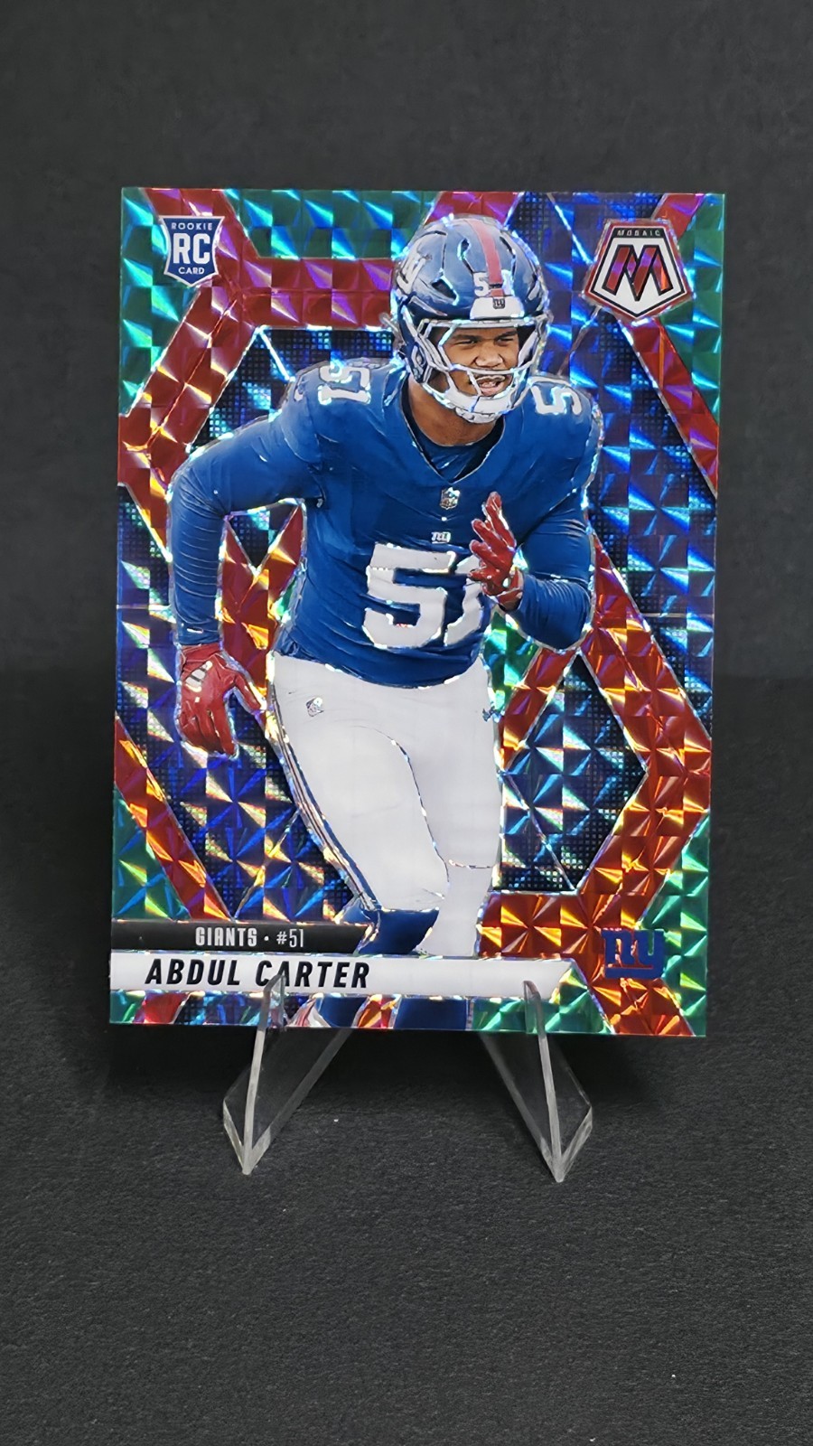 2025 Panini Mosaic Abdul Carter Choice Red & Green RC #317