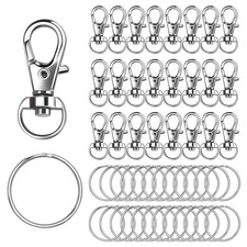 50 PCS Premium Keychain Making Kit - 25 Keychain Clips  25 Key Rings, Metal Swi