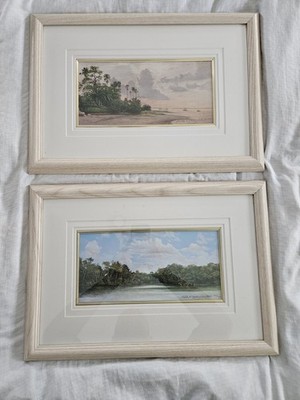    Lot of 2 Keith Martin Johns Signed Florida Coastal Prints Framed Art   ️