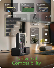 M.2 Nvme & SATA SSD HDD Hard Drive Docking Station, USB-C 10Gbps Nvme Cloner&Re 4