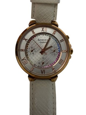 CASIO SHEEN Silver Analog Quartz Watch Near Mint JAPAN