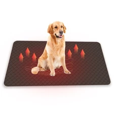 USB Pet Heating Pad for Dogs – Adjustable Warm Bed Mat, 3 Sizes, Blue/Brown