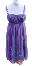 Stunning NEW Monsoon purple silver thin strap doll ball gown UK 12 RRP £200