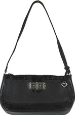 Brighton Vintage Shoulder Purse Bag Pebbled Leather Silver Hardwear