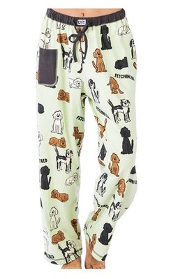 NWT*LAZY ONES DOG*PUPPY*PAJAMA LOUNGE BOTTOMS  Fetching Tired  NEW w/POCKET*XS