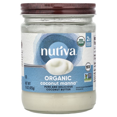 Nutiva Organic Coconut Manna Pureed Coconut 15 oz 425 g Kosher, Non-GMO,