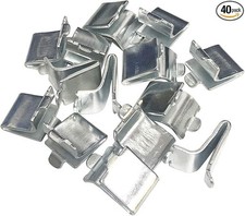 Bueyfolt Adjustable Steel Pilaster Shelf Support Clips - 40 Pieces, Zinc Finish,