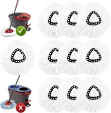 10 Pack Spin Mop Replacement Heads, 100% Microfiber Spin Mop Head