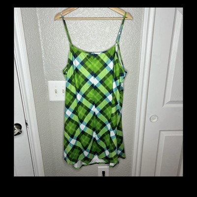 green emerald velvet dress Plus Size Plaid Straight Neck Mini Dress