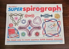 Super Spirograph 50th Anniversary Edition Mostly Complete Set Gold Wheel 60 Pcs