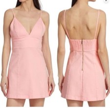 ALICE & OLIVIA JEANS Carli Empire ROCKSTAR Pink Denim Dress