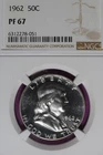1962 NGC 50C PF67 FRANKLIN HALF DOLLAR #B52189