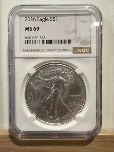 2026 American Silver Eagle NGC MS69 – 1 oz .999 Fine Silver ASE BU